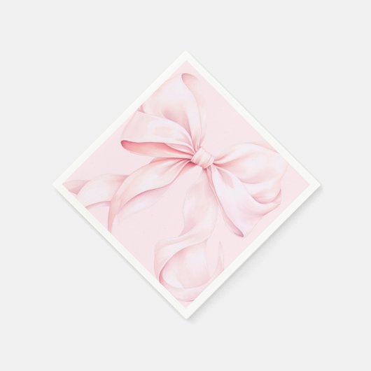 Coquette Pink Bow Paper Napkin Serviette (Ecke)