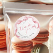 Coquette Pink Bow & Pearls Brautparty Gefallen Runder Aufkleber