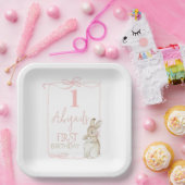 Coquette Pink Bow Peter das Kaninchen 1. Geburtsta Pappteller (Party)