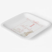 Coquette Pink Bow Peter das Kaninchen 1. Geburtsta Pappteller (Gewinkelt)