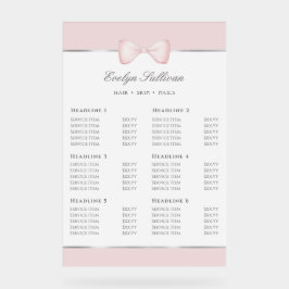 Coquette Pink Bow Preisliste Acrylschild