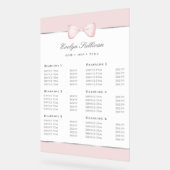 Coquette Pink Bow Preisliste Acrylschild (Winkel)