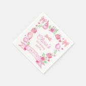 Coquette Pink Bow Preppy Girl Birthday Serviette (Ecke)
