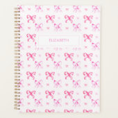 Coquette Pink Bow Preppy Girly Aesthetic Planer (Vorderseite)