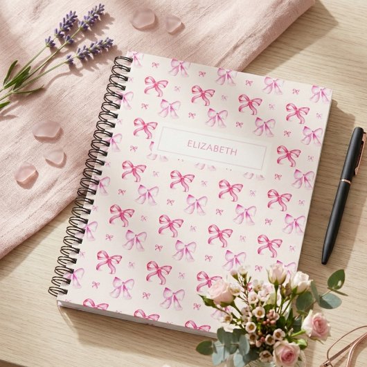 Coquette Pink Bow Preppy Girly Aesthetic Planer