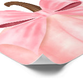 Coquette Pink Bow Pumpkin Baby Dusche Empfang Poster (Ecke)