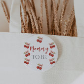 Coquette Pink Bow Red Cherry auf Top Baby Dusche Button