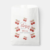 Coquette Pink Bow Red Cherry auf Top Baby Dusche Geschenktütchen (Vorderseite)
