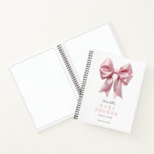 Coquette Pink Bow Ribbon Baby Showbook Notizblock (Innenseite)