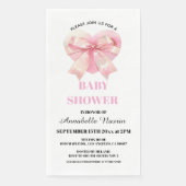 Coquette Pink Bow Ribbon Girl Baby Shower Serviette (Vorderseite)