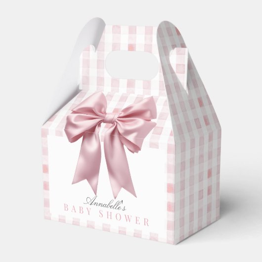 Coquette Pink Bow Ribbon Girl Babydusche Geschenkschachtel (Vorderseite)