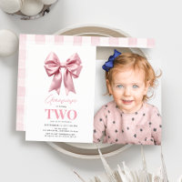 Coquette Pink Bow Ribbon Girl Birthday Foto