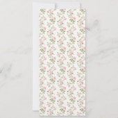 Coquette Pink Bow Roses Baby Shower Menu Einladung (Rückseite)