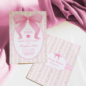 Coquette Pink Bow Shabby Chic Graduation Party Einladung
