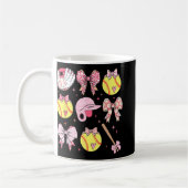 Coquette Pink Bow Softball Mama Mütter Tag Kaffeetasse (Links)