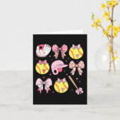 Coquette Pink Bow Softball Mama Mütter Tag Karte (Gelbe Blume)