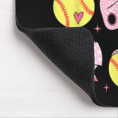 Coquette Pink Bow Softball Mama Mütter Tag Mousepad (Ecke)
