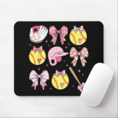 Coquette Pink Bow Softball Mama Mütter Tag Mousepad (Mit Mouse)