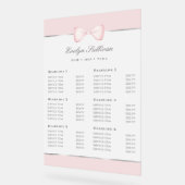 Coquette Pink Bow Transluftige Preisliste Acrylschild (Winkel)