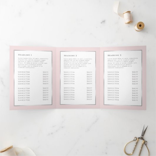 Coquette Pink Bow Trifold Broschüre (Innenseite)