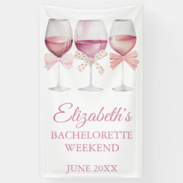 Coquette Pink Bow und Wine Bachelorette Banner
