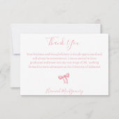 Coquette Pink Bow Vielen Dank Karten (Vorderseite)