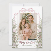 Coquette Pink Bow Vier Foto Weihnachten (Vorderseite)