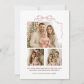 Coquette Pink Bow Vier Foto Weihnachten (Rückseite)