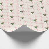 Coquette Pink Bow Weihnachtsbaum Geschenkpapier (Ecke)