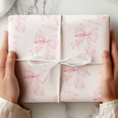Coquette Pink Bow Wrapping Paper Geschenkpapier