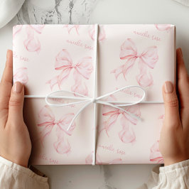 Coquette Pink Bow Wrapping Paper Geschenkpapier