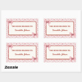 Coquette Pink Bow Zurück zum Buchzeichen der Schul Rechteckiger Aufkleber (Blatt)