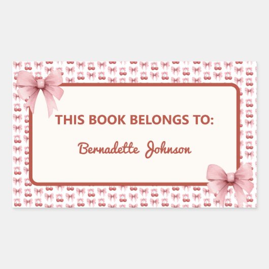 Coquette Pink Bow Zurück zum Buchzeichen der Schul Rechteckiger Aufkleber (Vorderseite)