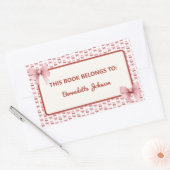 Coquette Pink Bow Zurück zum Buchzeichen der Schul Rechteckiger Aufkleber (Umschlag)