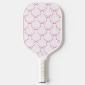 Coquette Pink Bows Custom Monogram Name Preppy Pickleball Schläger (Vorderseite)