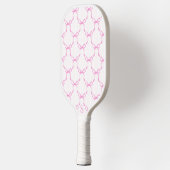 Coquette Pink Bows Custom Monogram Name Preppy Pickleball Schläger (Links)