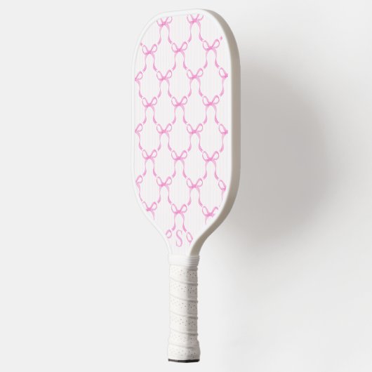 Coquette Pink Bows Custom Monogram Name Preppy Pickleball Schläger (Links)