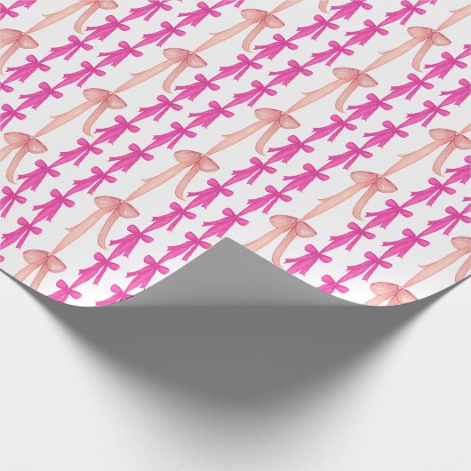 Coquette Pink Bows Geschenkpapier (Ecke)