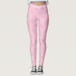 Coquette Pink Bows Handgezeichnetes Muster Leggings<br><div class="desc">Coquette und skurrile Leggings mit handgezeichneter Abbildung von rosa Bögen und Herzen.</div>