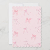 Coquette Pink Bows Pearls 16 . Geburtstag Geburtst Einladung (Rückseite)