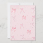 Coquette Pink Bows Pearls Sweet Fünfzehn Geburtsta Einladung (Rückseite)