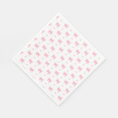 Coquette Pink Bows Ribbons Nahtloses Muster Serviette (Ecke)