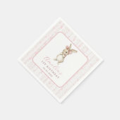 Coquette Pink Bunny Rabbit Birthday Napkins Serviette (Ecke)