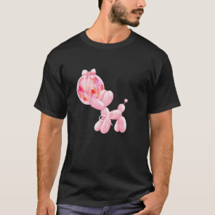 Coquette Pink Disco Ball Ballon Dog Bow Ribbon Y2 T-Shirt