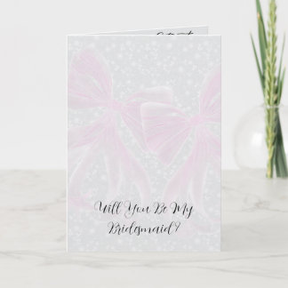 Coquette Pink Durchsichtige Schleife Wirst du mein Karte
