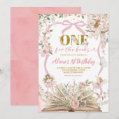 coquette pink fairy storybook birthday  einladung (Vorne/Hinten)