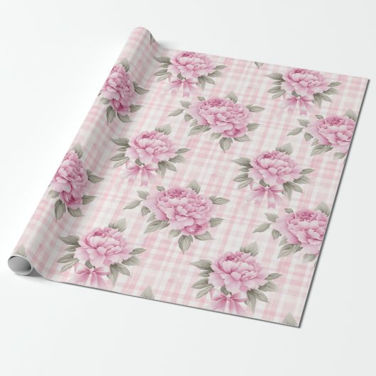 Coquette Pink Floral Geschenkpapier (Ungerollt)