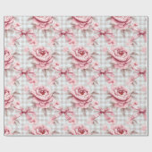 Coquette Pink Floral Geschenkpapier (Flach)