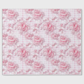 Coquette Pink Floral Geschenkpapier (Flach)