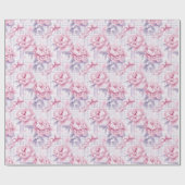 Coquette Pink Floral Geschenkpapier (Flach)